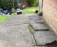 Patio & UPVC fencing before